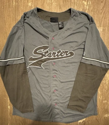 Vintage Starter Men’s Large Long Sleeve Button Up Shirt Baseball Embroidered - Image 1 of 4