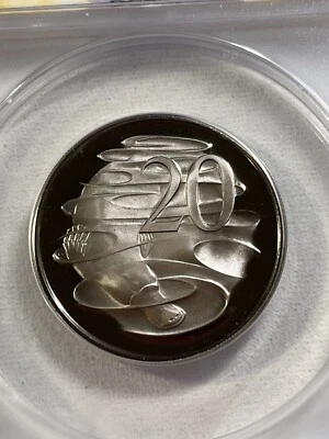 Australia 1969 20 centavos prueba graduado PR 68 DCAM por ANACS baja colección Foto 1 de 4