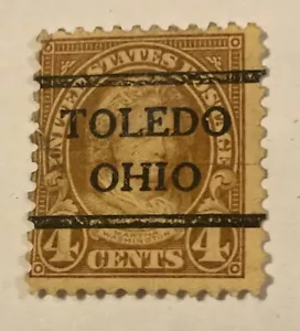 US Scott 585 Martha Washington Precancel, TOLEDO,OHIO Used 4 Cent,1925 - Picture 1 of 1