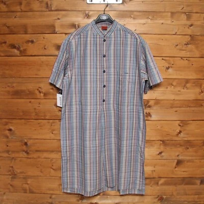 Camisa MISSONI Talla 50 Usada (SA1608) Azul A Rayas Vintage Mujer - Imagen 1 de 4