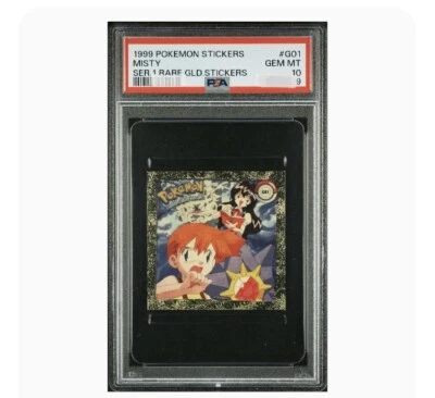 PSA 10 - Pop 8 - 1999 Pokémon Artbox Stickers Series 1  Gold Sticker Misty #G01 - Image 1 of 3