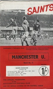 SOUTHAMPTON V MANCHESTER UNITED ~ 21. DEZEMBER 1968 ~ TOP ZUSTAND - Bild 1 von 1
