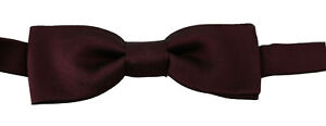 DOLCE & GABBANA Bow Tie Men Violet 100% Silk Adjustable Neck Papillon RRP $200