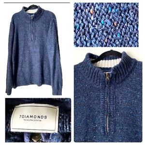7 Diamanten Herren Pullover blau XL Grand Teton Confetti Half Zip - Bild 1 von 15