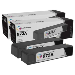 LD Compatible Replacement for HP 972A / F6T80AN Set of 2 Black Ink Cartridges - Picture 1 of 9