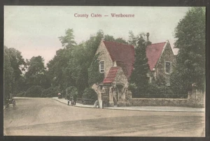 DZR Postkarte vor dem Ersten Weltkrieg, County Gates, Westbourne, Bournemouth - Bild 1 von 1