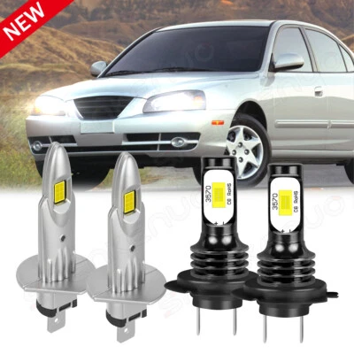 Kit de faros LED Combo H1+H7 para Hyundai Elantra 2001-2006 4x bombillas de haz alto/bajo Foto 1 de 4