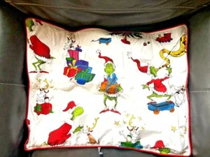 Disney Pottery Barn Grinch Christmas pillow Sham Dr Seuss Holiday Gift party new - Picture 1 of 9