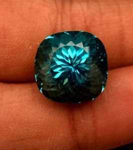 15 Ct Natural Paraiba Tourmaline Greenish Neon Blue Cushion Cut Loose Gemstone - Picture 1 of 5