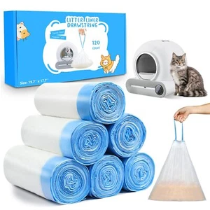 120 Count Cat Litter Box Liners Bags, Extra-Thick Cat Waste Bags for Self-Cle... - Picture 1 of 7