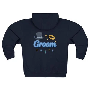 Groom Zip Hoodie, Wedding Gift, Groom Team Outfit, Bridal Party Apparel, Unique - Picture 1 of 13