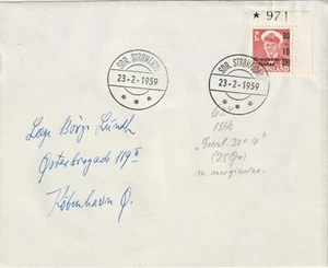 GREENLAND: FDC overprint 1959, margin sheet numbe. - Picture 1 of 1
