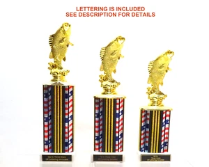 JUEGO DE 3 TROFEOS DE BAJO DE PIE R-W-B - Imagen 1 de 3