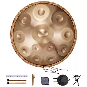 VEVOR Handpan Drum 55cm 12 Partitions D-Moll Tambour Instrument avec Raquettes - Photo 1/12
