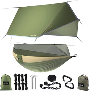 Double Camping Hammock with Net and Straps -Outdoor Hiking and Travel, 2 Person - Picture 1 of 7