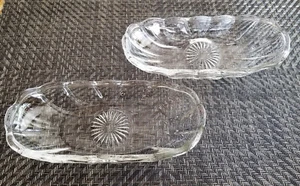 PAIR Vintage Anchor Hocking BANANA SPLIT BOAT DISH Ice Cream 2 ~ VOL DISC - Picture 1 of 5