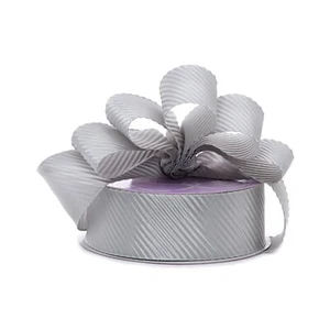 Silver Diagonal Embossed Satin Ribbon - 7/8in. x 25 Yards (pm57081099) - Picture 1 of 1
