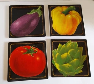 4 Harry und David Gemüse Salatteller Tomate Paprika Aubergine Artischocke 8" - Bild 1 von 9