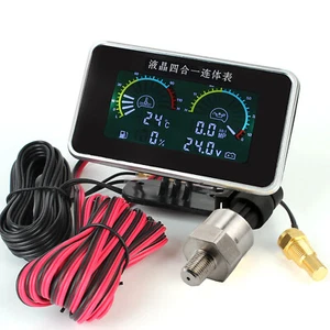 Universal Car Digital Oil Pressure Volt Water Temp Fuel Gauge with Sensors I9P0 - Afbeelding 1 van 11