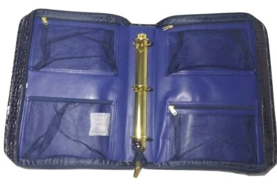 Estuche de cosméticos SeneGence con cremallera de 3 anillos carpeta de piel de serpiente con 4 bolsillos interiores B Foto 1 de 4