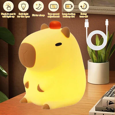 Baby Capybara Nachtlicht Kinder LED Tischlampe Nachttischlampe Nachtleuchte Deko - Bild 1 von 4