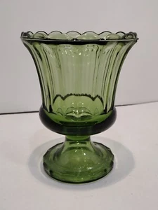 Vintage Standvase Avocado grün Glas - Bild 1 von 7