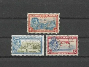 BAHAMAS , 1938/46 , GEORGE VI , SET OF 3 STAMPS , PERF , USED , CV$5.75 - Picture 1 of 1