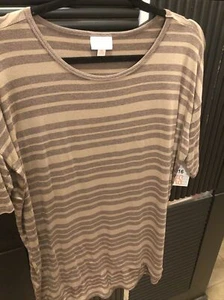 LuLaRoe Irma Tunic Top Striped High Low Hem ExtraSmall - Picture 1 of 8