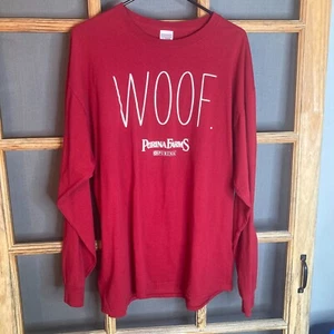 Jerzees Dri-Power Men's WOOF Red Sweat Shirt Size L 23x29 Purina Farms Fleece - Picture 1 of 12