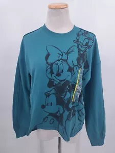 Felpa donna verde ritagliata nuova con etichetta Disney Topolino e amici piccola - Foto 1 di 4