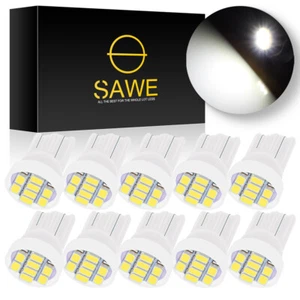 10 x SAWE White T10 194 168 2825 LED Instrument Gauge Cluster Dash Light Bulbs - Picture 1 of 5