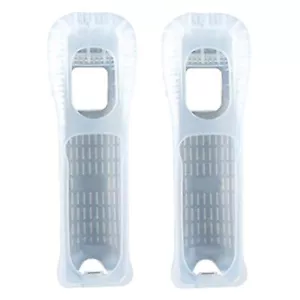 Nintendo OEM Wii Remote Wiimote Clear White Jacket Skin 2 Pack Very Good 9Z - Picture 1 of 3