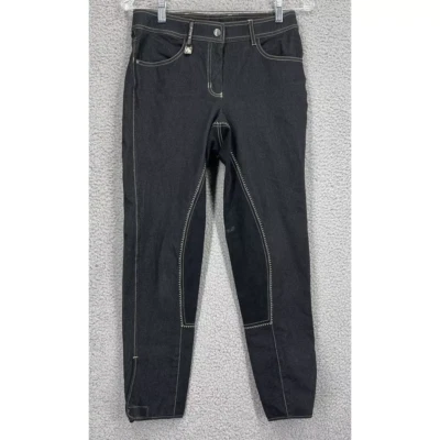 ROMFH Riding Breeches Pants Women  Juniors 26R Black Stitch Trim Equestrian Foto 1 de 2