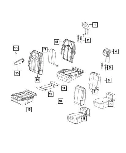 Cubierta trasera izquierda asiento Chrysler Pacifica original Mopar 2017-2018 6EC81PD2AA Foto 1 de 1