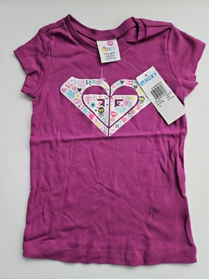 ROXY Little Girls S/4 Teenie Wahine Charm Violet Purple Tee T-Shirt NWT - Image 1 of 3
