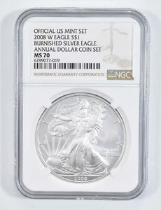 2008-W Burnished Annual Set - American Silver Eagle MS70 NGC - Picture 1 of 5