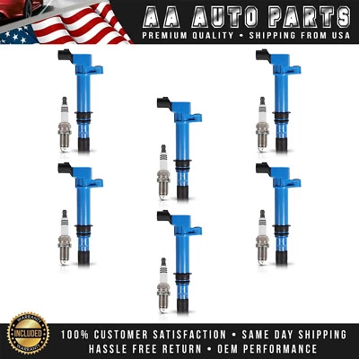 6 Blue Ignition Coil & 6 Platinum Spark Plug for Dodge Dakota 2004-2008 3.7L - Image 1 of 4