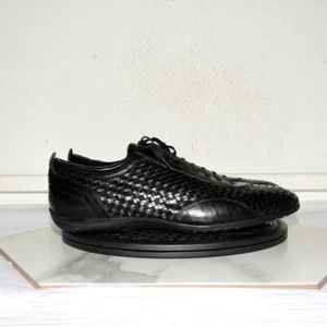 Paul Fredrick Oxford Leather Sneakers Black Men US 12 - Picture 1 of 19