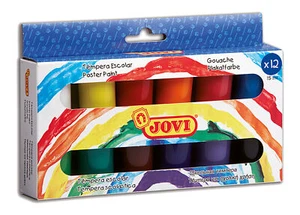 JOVI Plakatfarbe Flüssige Tempera Schulmalfarben Set 12 Dosen a 15 ml sortiert - Bild 1 von 2