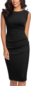 Miusol Women's Retro Ruffle Style Slim Work Pencil Dress - Picture 1 of 27