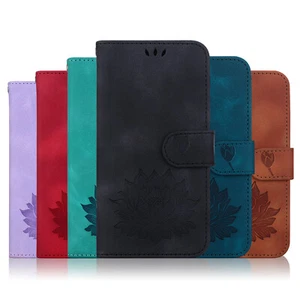 Phone Case For Samsung A40 A70S A50 A30 A0 A90 A750 J2Coro Leather Colorf Lotus - Picture 1 of 14