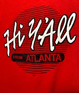 Hi Y'all from Atlanta T-shirt (vintage, single stitch, screen stars) XL - Picture 1 of 10