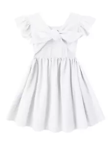 Toddler Girls Dress Cotton Linen Ruffle Halter Sleeveless Kids Casual Summer ... - Picture 1 of 7