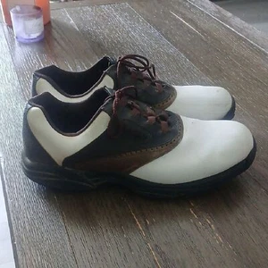 FootJoy Scarpe da Golf Uomo 12 W, Marrone e Bianco, Molto Indossate, Outdoor, Active - Foto 1 di 12