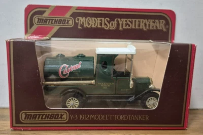Y 3 1912 Ford Model T Tanker Castrol Models of Yesteryear Matchbox in J Box Gold - Bild 1 von 2