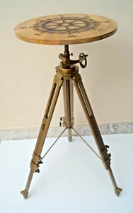 Nautical Wheel Table With Tripod Coffee Table Cafe, Restaurant & Bar Decor table - Picture 1 of 6