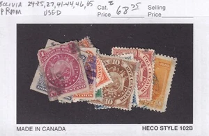 SELLOS MATT'S SCOTT BOLIVIA EMISIONES DE 1887-1897 MEZCLA, USADOS, CV$68 - Imagen 1 de 3