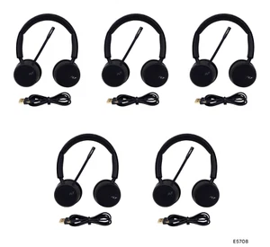 Plantronics Voyager 4220 Bluetooth Dual Headset W/ Charging Cable Lot of 5 E5708 - Imagen 1 de 9