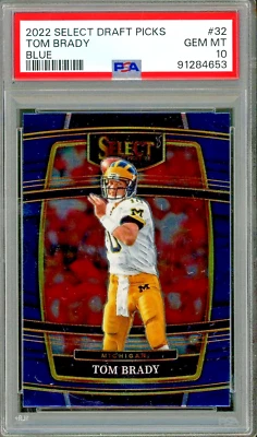 2022 Panini Select Draft Picks Tom Brady #32 Blue PSA 10 Gem Mint - Image 1 of 2