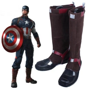 Captain America：Civil War  Cosplay Shoes Men Boots Custom Made Halloween shoes - Picture 1 of 5